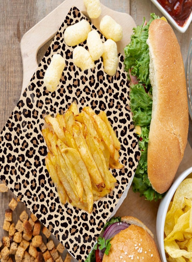 AnyDesign 150 Pcs Cheetah Wax Paper Wrap Tissue Deli Paper Leopard Print Waterproof Oil-Proof Picnic Liners for Kitchen Birthday Baby Shower Supplies, 9.8 x 8.3 In - Image 5